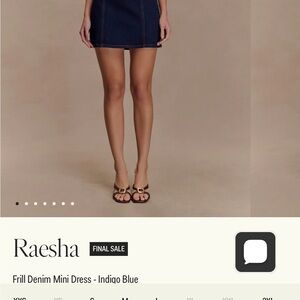 Meshki Indigo Blue Frill Denim Mini Dress